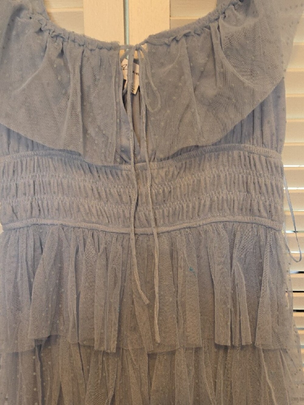Romantic Powder Blue Tiered Ruffle Maxi Dress - Picture 3 of 9